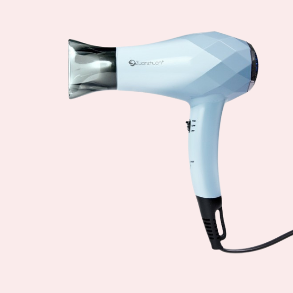 Lightweight Alice Blue Travel Hair Dryer - Perfect for Styling at Home and On-the-Go