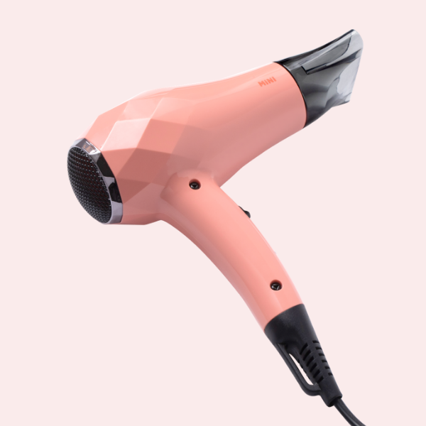 Lightweight Coral Red Travel Hair Dryer - Perfect for Styling at Home and On-the-Go