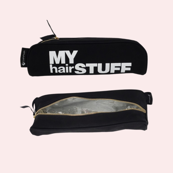MY HAIR STUFF Zippered Heat-resistant Pouch - Black Color